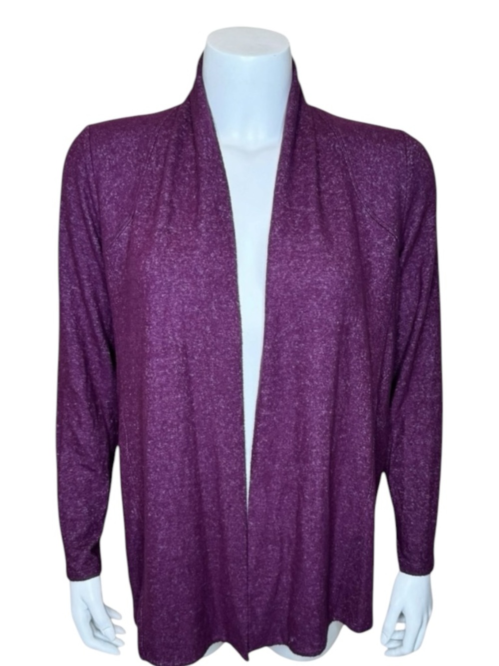 Habitat Cardigan Sweater XS Open Draped Pockets Purple